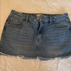 PacSun Distressed Blue Denim Mini Skirt